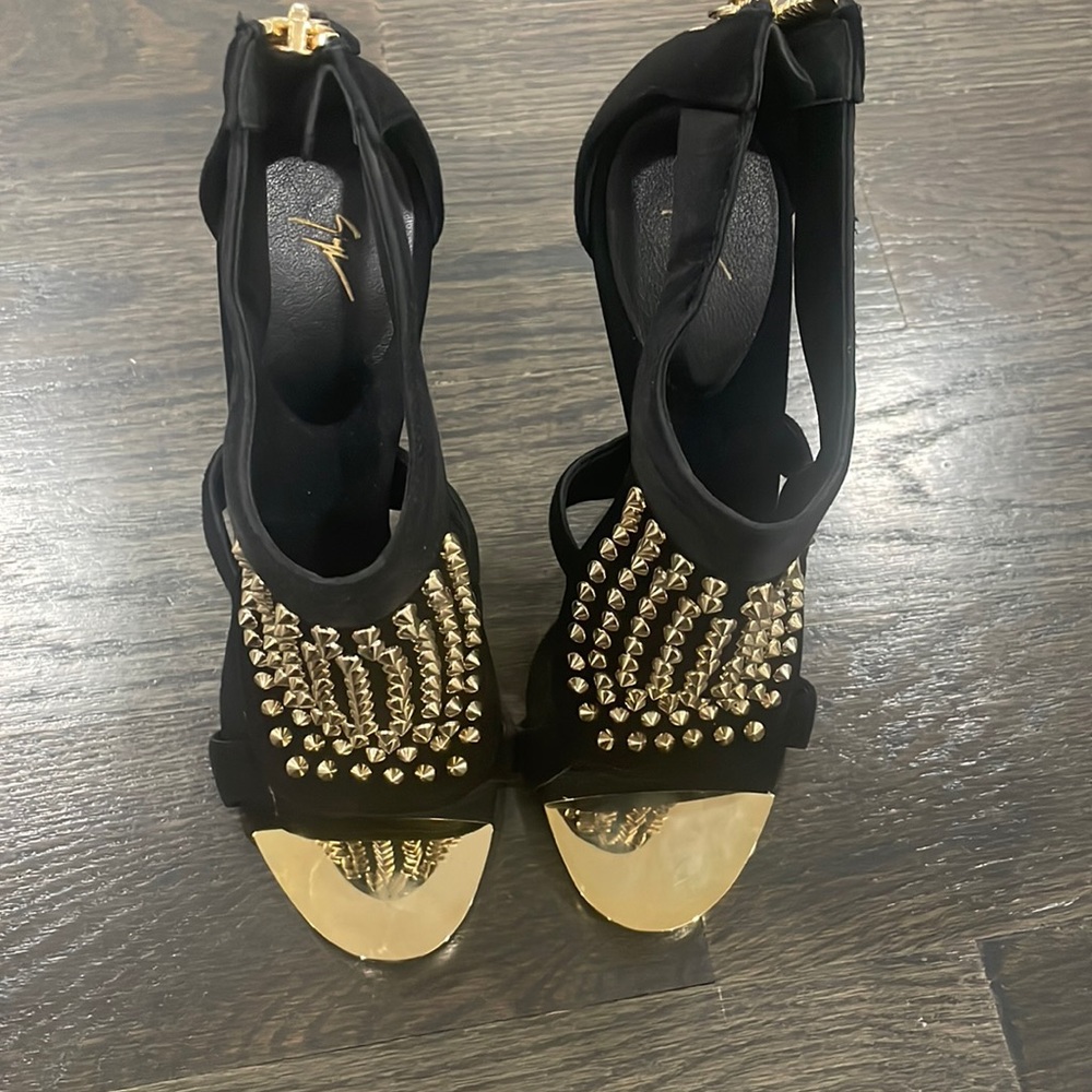 Giusseppe Zannotti Studded Satin Heel Suede Bootie - Picture 3 of 11